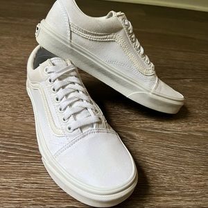 White Canvas Old Skool Vans